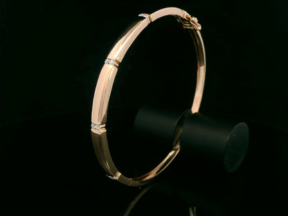 18K Rose Gold Diamond Bangle with Modern Tension-Set Diamonds, 0.30 CTW
