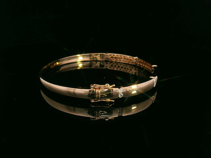 18K Rose Gold Diamond Bangle with Modern Tension-Set Diamonds, 0.30 CTW