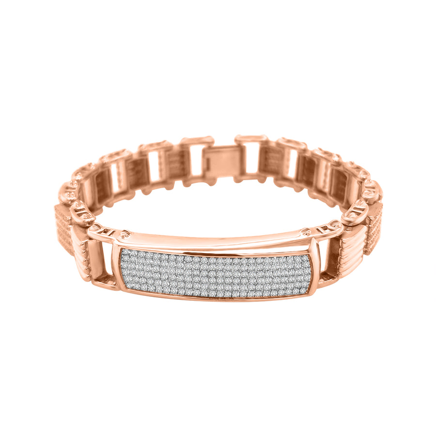 Men's Bracelet 2.52CT Diamond Crafted In 18K Rose Gold