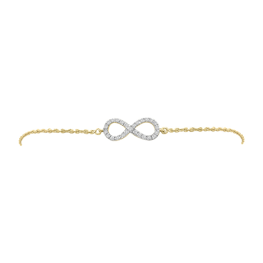 Infinity Diamond Bracelet In 18k Rose Gold.