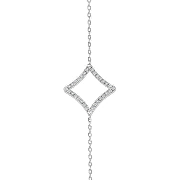 Geometric Design Diamond Bracelet In 18k White Gold.