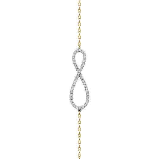 Infinity Design Diamond Bracelet In 18k Yellow Gold.