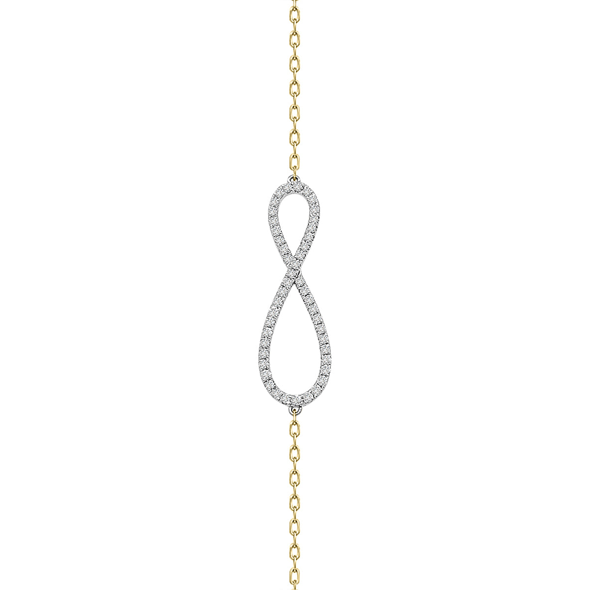 Infinity Design Diamond Bracelet In 18k Yellow Gold.