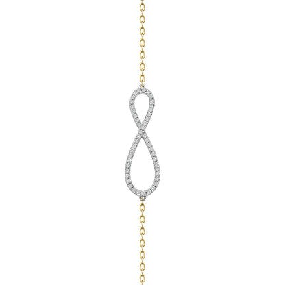 Infinity Design Diamond Bracelet In 18k Yellow Gold.