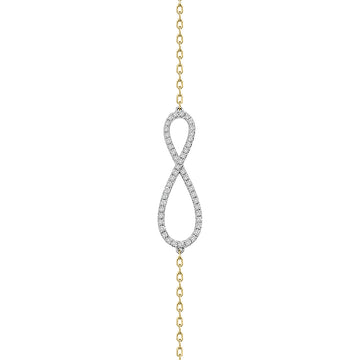 Infinity Design Diamond Bracelet In 18k Yellow Gold.