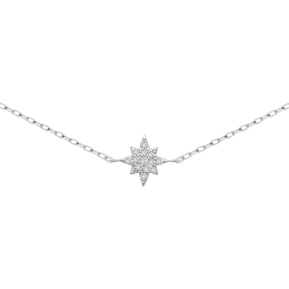 Diamond Star Bracelet In 18k White Gold.