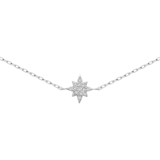 Diamond Star Bracelet In 18k White Gold.