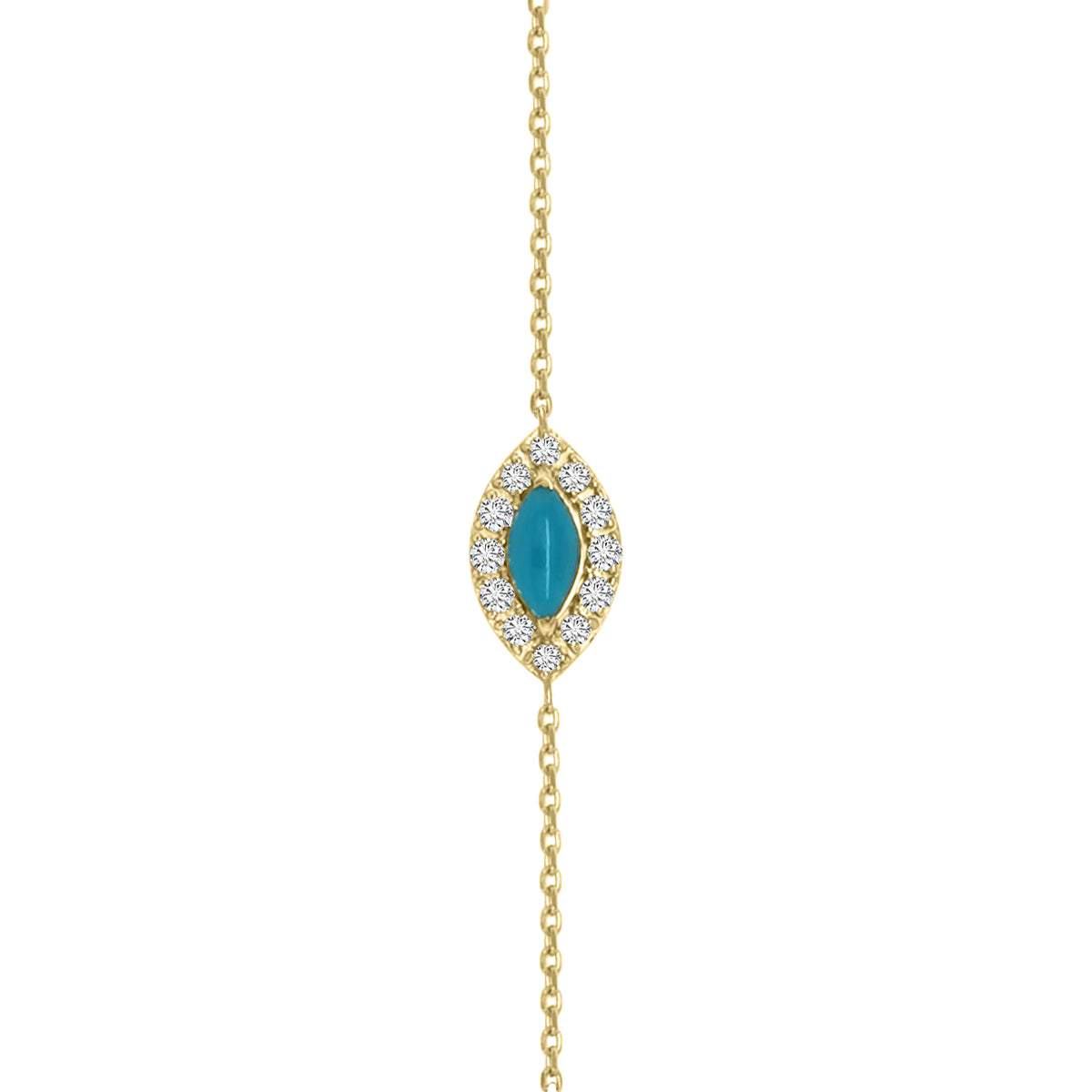 Diamond And Turquoise Bracelet In 18k Yellow Gold.