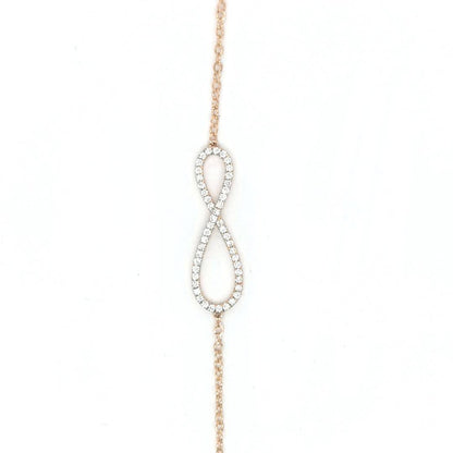 Infinity Symbol Diamond Bracelet In 18k Rose Gold.