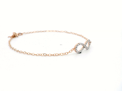 18k Rose Gold Infinity Bracelet with Diamonds – Minimalist Jewelry for Everyday Elegance