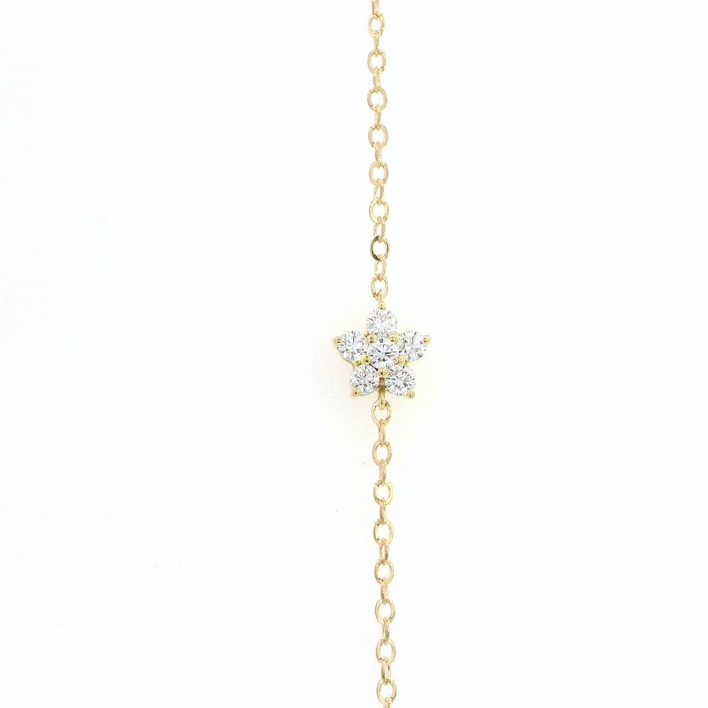 Flower Cluster Diamond Bracelet In 18k Yellow Gold.