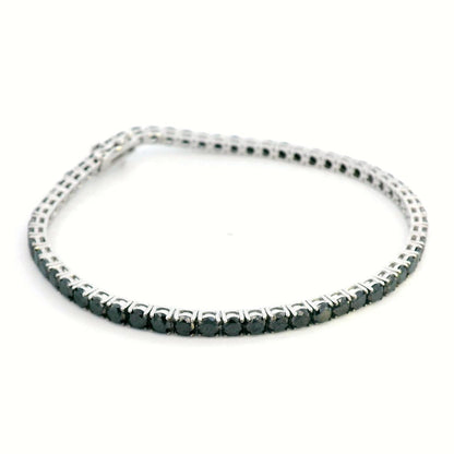 18K Gold Black Diamond Tennis Bracelet | 9.03 Carat Total Diamonds