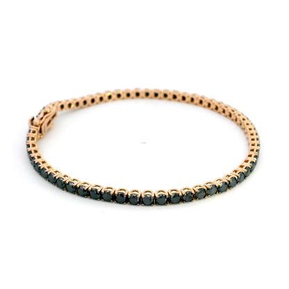 18K Rose Gold Black Diamond Tennis Bracelet – 5.73 Carats