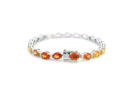 Multicolored sapphire and diamond bracelet close-up