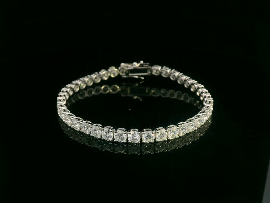 Round diamond tennis bracelet, 12.21 carat diamonds set in 18K white gold, versatile luxury for weddings, galas, or everyday glamour
