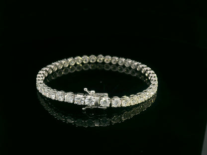 Round diamond tennis bracelet, 12.21 carat diamonds set in 18K white gold, versatile luxury for weddings, galas, or everyday glamour