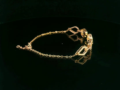 Hexagonal Diamond Bracelet in 18K Rose Gold