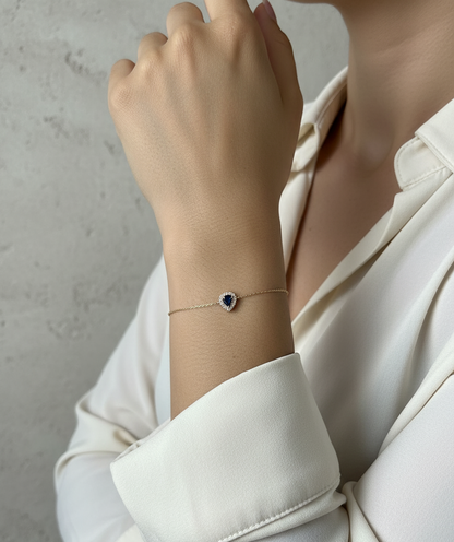 18K yellow gold blue sapphire bracelet – 0.41ct sapphire with 0.11ct diamonds by Emirates Diamonds