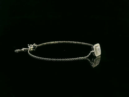 18K white gold baguette and round diamond halo bracelet – 0.28ct by Emirates Diamonds