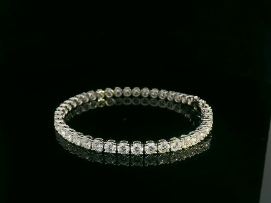 18K white gold diamond tennis bracelet featuring 10.17 carats of brilliant diamonds by Emirates Diamonds