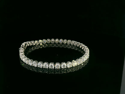 18K white gold diamond tennis bracelet featuring 10.17 carats of brilliant diamonds by Emirates Diamonds