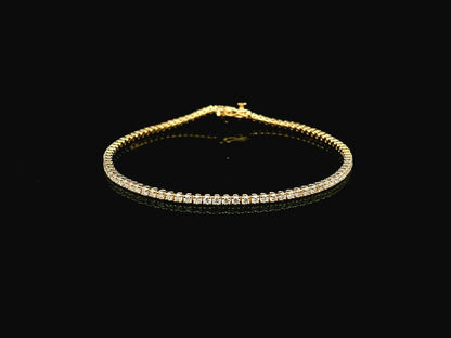 Diamond tennis bracelet 2.14 carat set in 18K yellow gold by Emirates Diamonds