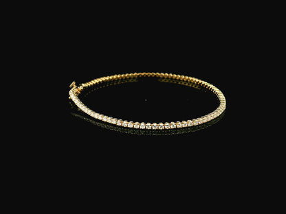 Diamond tennis bracelet 2.14 carat set in 18K yellow gold by Emirates Diamonds
