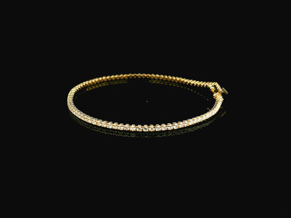 Diamond tennis bracelet 2.14 carat set in 18K yellow gold by Emirates Diamonds