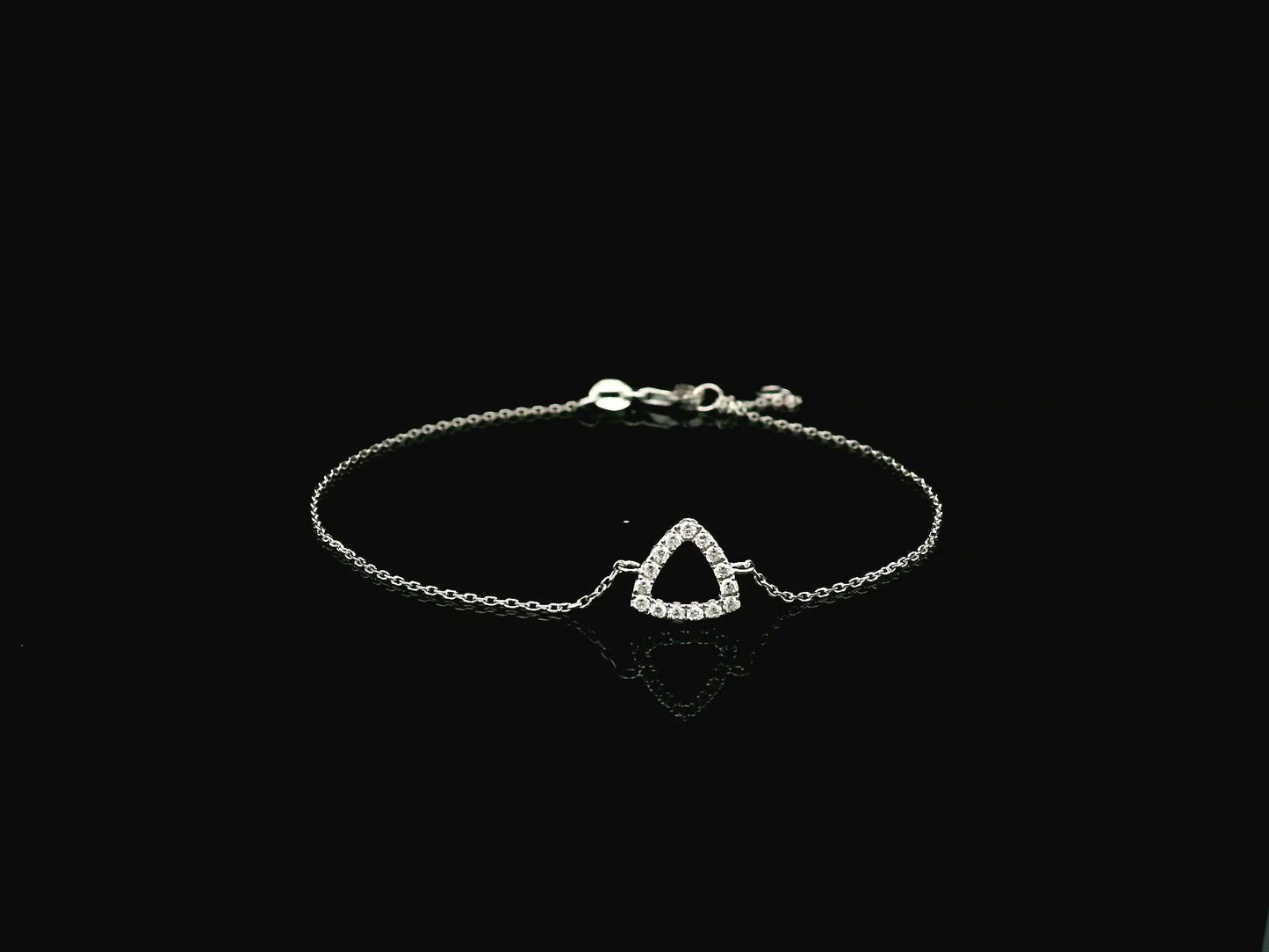Diamond triangle bracelet in 18K white gold by Emirates Diamonds