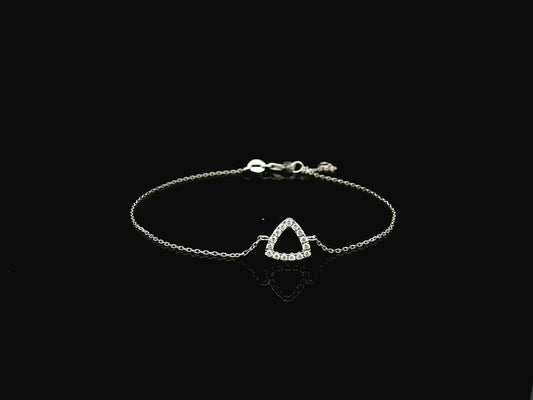 Diamond triangle bracelet in 18K white gold by Emirates Diamonds