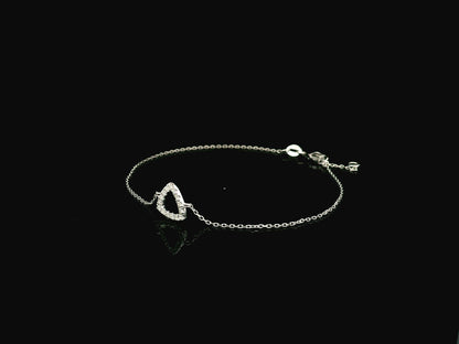 Diamond triangle bracelet in 18K white gold by Emirates Diamonds