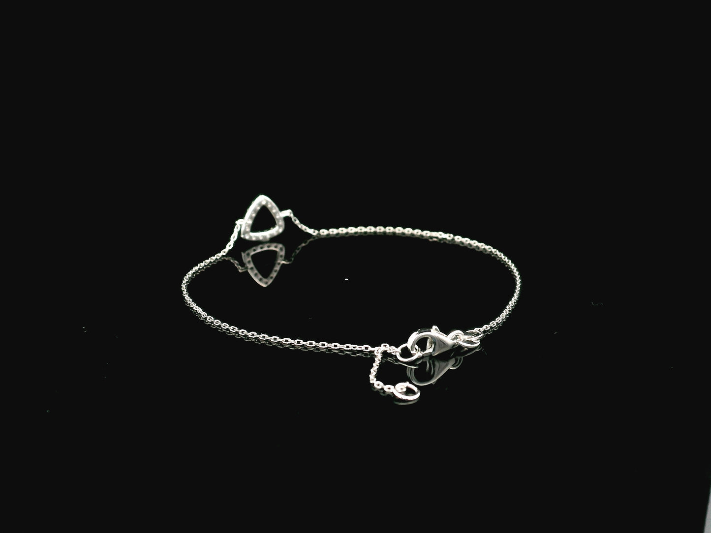 Diamond triangle bracelet in 18K white gold by Emirates Diamonds