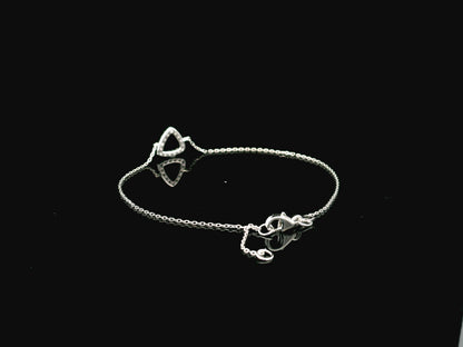 Diamond triangle bracelet in 18K white gold by Emirates Diamonds
