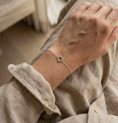 Diamond triangle bracelet in 18K white gold by Emirates Diamonds
