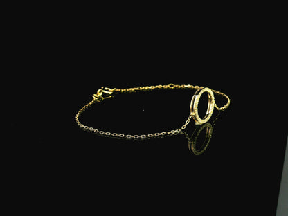 18K yellow gold diamond circle bracelet with pavé set natural diamonds
