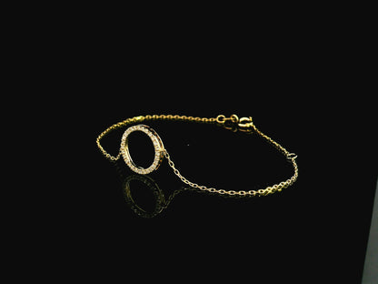 18K yellow gold diamond circle bracelet with pavé set natural diamonds