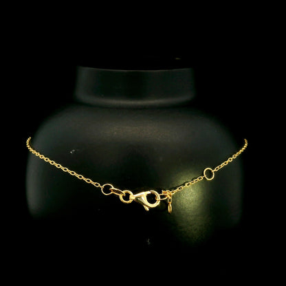 18K yellow gold bracelet with baguette and round natural diamonds in a geometric centre design on a fine adjustable chain