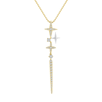 Starry Diamond Pendant In 18k Yellow Gold.