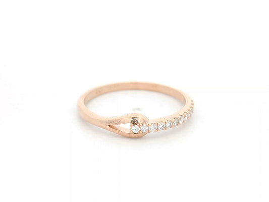 Diamond split shank ring 0.11 carat pavé diamonds in 18K rose gold by Emirates Diamonds