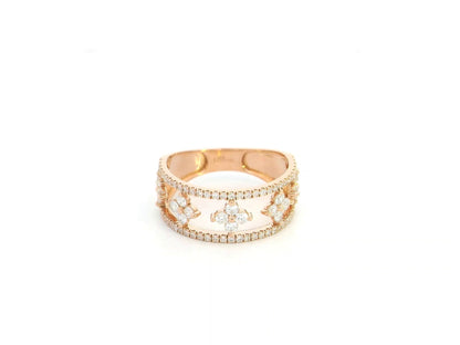 Diamond statement ring 0.77 carat in 18K rose gold by Emirates Diamonds