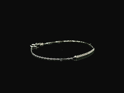Diamond bar bracelet in 18K white gold featuring 0.38 carat diamonds by Emirates Diamonds.
