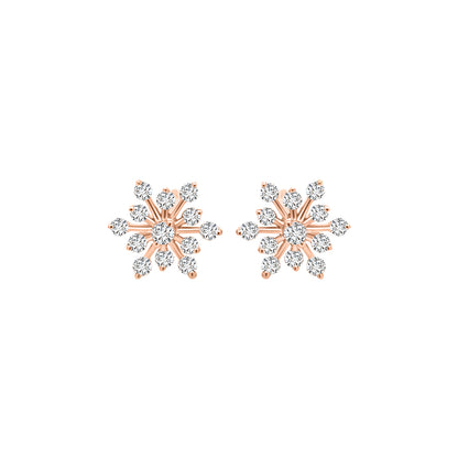 Starburst Diamond Earrings In 18 Rose Gold.