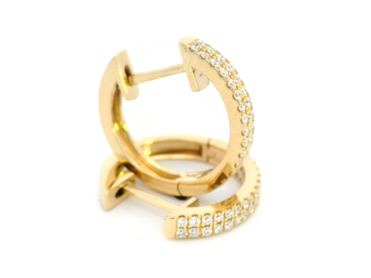 Stunning 18K Gold Diamond Hoop Earrings – 0.22 Carats