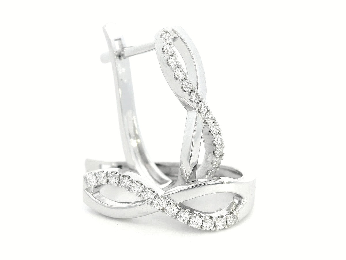 Elegant Infinity Loop Diamond Earrings in 18K Gold