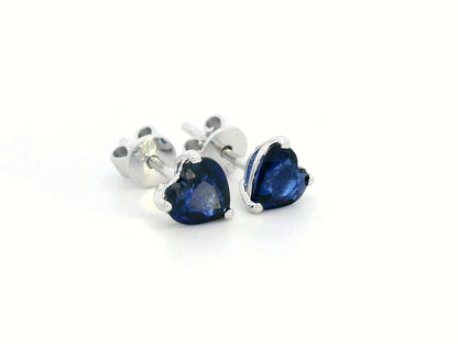 18K Gold Heart-Shaped Sapphire Earrings – 1.29 CT | Elegant Gemstone Jewelry