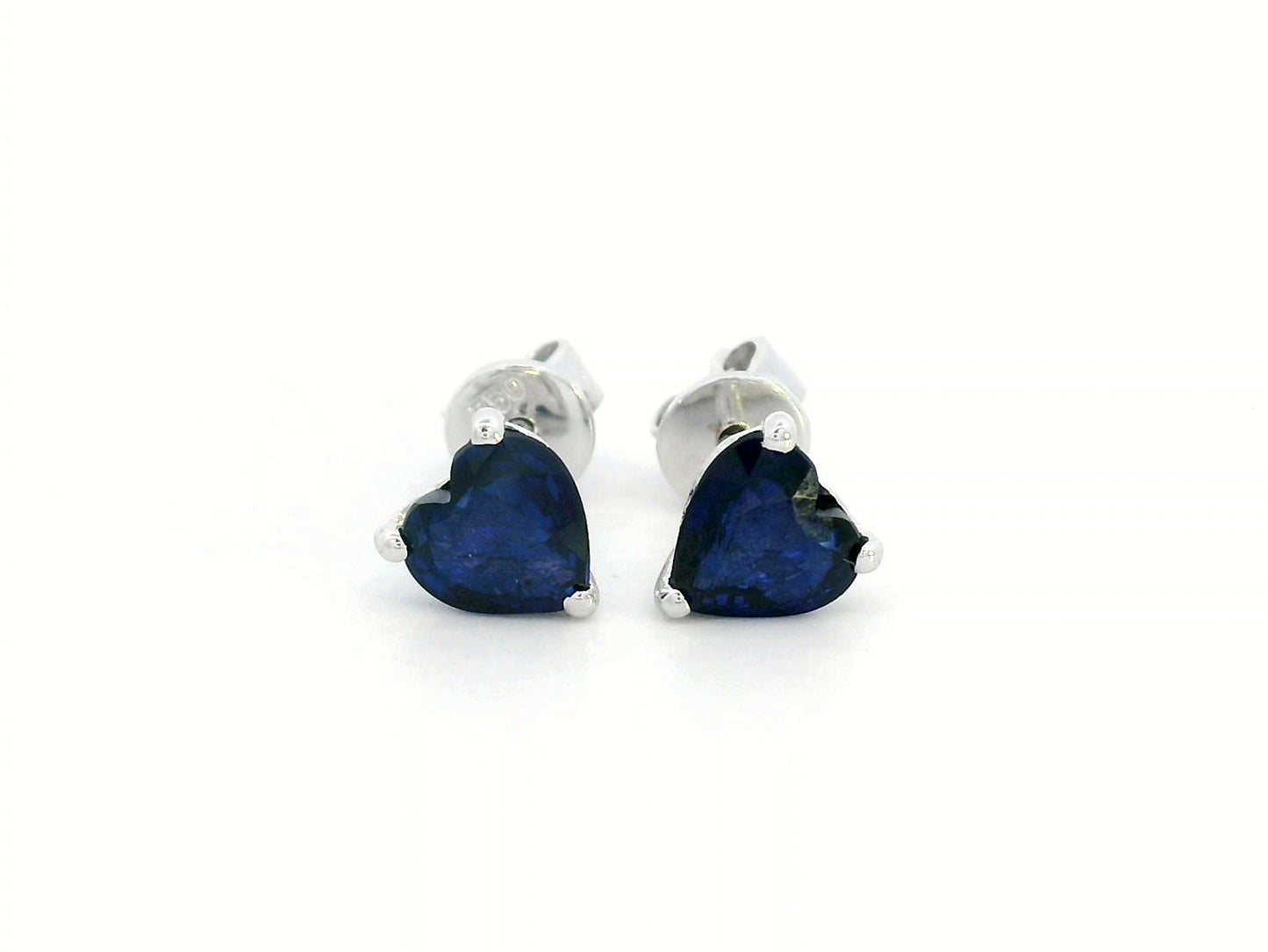 18K Gold Heart-Shaped Sapphire Earrings – 1.29 CT | Elegant Gemstone Jewelry