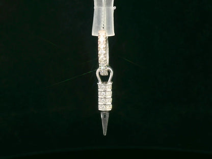 18K gold men’s single drop earring with spike-shaped pendant and pavé diamonds – 0.27ct total