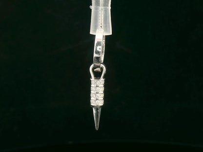 18K gold men’s single drop earring with spike-shaped pendant and pavé diamonds – 0.27ct total