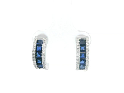 White gold half hoops with 1.70 ct sapphires and 0.44 ct diamonds