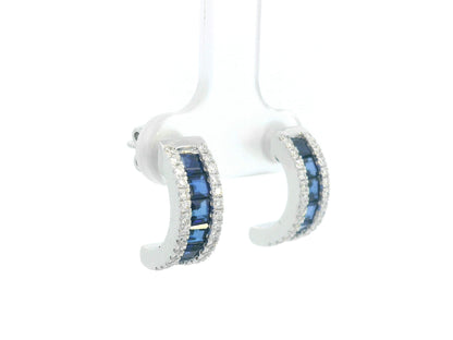 White gold half hoops with 1.70 ct sapphires and 0.44 ct diamonds